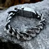 Link Bracelets Fashion Vintage Stainless Steel Carved Pattern Bracelet For Men Punk Hip Hop Personality Creative Jewelry Party Gifts