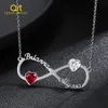 Chokers personalizados Infinity Loop Nome Colar Heart Birthstone Aço inoxidável colares com revestimento de placas personalizadas do presente personalizado Mulheres 230817