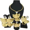 Necklace Earrings Set Gold-plated For Women African Jewelry Nigerian Bridal Wedding Costume Party Gift FHK13715