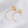 Backs Earrings Wireless Earphone Anti Loss Chain Integrated Ear Clip Copper Plated Pearl Without Hole And Bone