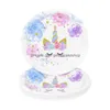 Andra evenemangsfestleveranser 48 st/set engångsbeteckning av bordsartiklar Papperplatta servetten Cup Girl Birthday Decorations Baby Shower DHGW6