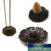 9-Hole Lotus Incense Burners Holder Flower Copper Censer Plate for Sticks Fresh Air Cone Home Bedroom Toliet Decor Quality