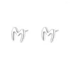 Stud Earrings Trendy Cute Small Tiny Letters For Women Silver Plated Alphabet Earings Simple Ear Piercing Jewelry