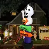 Andra evenemangsfestleveranser 2,4 m stor halloween Uppblåsbar spöke som håller pumpa street skyltar dekoration tricks eller behandlar festlig 230816