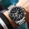 Montre-bracelets 2023 Style commercial Quartz Men de poignet Men de poignet Black Dial Multi-fonction Retro Relojes de Hombre TROYE 6617