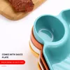 Platos placas plato de bola de masa con plato de salsa para que sirvan la vajilla de la vajilla