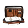 Briefcases Laptop Briefcase Bag Genuine Leather Handbags Casual 15.6 Pad Daily Working Tote Bags Men Male For Documents