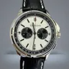 NOWOŚĆ 1884 MENS WATM MONTRE DE LUXE VK Ruch Wristwatches Chronograph Stali Stael Case Black Leather Pasek Business Metal WA7793646