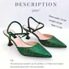 Klänningskor QSGFC 2023 Nigeria Black Women's Party High Heel Shoe Bag Set Butterfly Jewel Design Fashion Sandals Wedding