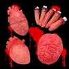 Autre événement Fourniture de fête 1pc Horreur Halloween décor Blood Horror Broken Hand Foot Latex faux doigt Brain Heart For Halloween Fourniture Scary Props 230816