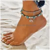 Anklets Vintage Shell Beads Starfish Turtle For Women Handmade Beaded Anklet Bracelets Foot Jewelry Bracelet Drop Delivery Dh7Uv
