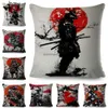 Pillow Case Japanese Style Ink Cushion Cover for Sofa Home Car Decor Beautiful Scenery Warrior Girl case Linen Case 45x45cm HKD230817