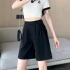 Women's Shorts Black Suit Women Clothes Summer 2023 Straight Loose High Waist Wide Leg Leisure Skinny A-line Mid Pants Korean Style