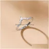 Cluster Rings Trumium V Shaped Women Ring Crown Couple Engagement Designer Copper Jewelry Anniversary Gifts Trendy Fashion Drop Delive Dhmff