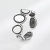 Cluster Rings Kofsac Chic Female Ring Vintage 925 Thai Silver Geometric Oval smycken Personlighet Dot For Women Daily Wear Accessories