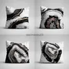 Yastık Kılıfı Lüks Gri Vintage Mermer Siyah Acate Case Nordic Mable Yastık Kapakları Ev Çekyesi Dekoratif Kılıf HKD230817