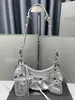 balencig LE motocicleta hombro B Bolso de diseñador CAGOLE media luna tote Mujer Moda Bolso cruzado Mini Pequeño Plata Negro Arena Cuero XS bolso Lujo Vintage Wa