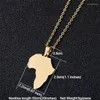Pendant Necklaces Fashion Selling African Map Never Faded Titanium Steel For Men Women Stainless Steel Cuban Chain Africa Jewelry Gift