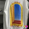 Men's T-Shirts 2023Fw Crewneck Casablanca Arch Sweatshirts Men Women Window Print White Casablanca Long Sleeve Hoodie Terry Casa Sport Pullover HKD230817