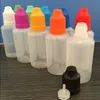 Bottiglie di contagocce colorate PE 3 ml 5 ml 10 ml 15 ml 20 ml 30 ml da 50 ml Teste di ago con cappuccio a colori a colori Testa goccia affilata in plastica Eliquid Bo SIVF
