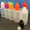 Bouteilles de compte-gouttes PE colorées 3 ml 5 ml 10ml 15 ml 20ml 30 ml 50 ml