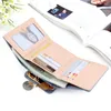 Wallets 2023 Ladies Wallet PU Fashion Short Plain Weave Tri-fold Card Holder Multi-function Coin Purse Mini