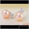 Stud 8-9mm Natural South Sea White Pearl Earrings ED150817Z ZGUBP 75BGW Drop Leverans smycken DHWDN