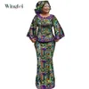 New African Loose Kanga Dresses for Women Dashiki Traditional 100 Cotton Top Skirt Set of 3 pieces Clothing WY2372