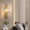 Lámpara de pared LED de lujo moderno LED MINIMALISTA Luminarias Foyer Dormitorio Corredor Nordic Corredor Luz montada de cobre