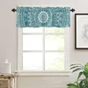 Curtain Bohemian Green Mandala Short Curtains Kitchen Cafe Wine Cabinet Door Window Small Wardrobe Home Decor Drapes