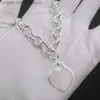 Pendant Necklaces S925 Sterling Silver Necklace for Women Classic Heartshaped Pendant Charm Chain Necklaces Luxury Brand Jewelry Necklace Q0603 Z230819