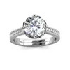 Rings de cluster Daisini amigável GRA 1 Moissanite Diamond 925 Sterling Silver Solitaire Heart Engagement Ring For Women