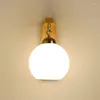 Wall Lamps Modern Wood Glass LED Lamp Mirror Front The Restaurant Coffee Shops Living Background Decorating Light Fixture