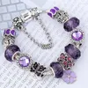 Strand Purple Heart Jewelry Sweet Glass Diy Beads Original Armband Girls Fjärilsblommor Fashion Accessories Gift