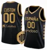 100 -årsjubileum Spanien National Team Espana 14 bär Euro Basket Basketball Jersey Willy Hernangomez Jersey Lorenzo Brown 16 7 Jaime Fernandez College 2023