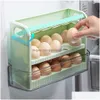 Cajas de almacenamiento contenedores de cajas de huevos de huevo de huevo de espacio de ahorro de espacio de la cocina contenedor de la cocina recipiente gran capacidad de contenedor entrega del hogar Dhicb