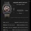 Relógios de pulso Quartz Watch for Men Luminous Wristwatch Fashion Fashion Square Waterpoof Leather Strap Sport Watches