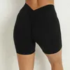 Aktive Shorts Sommer nahtloser Yoga Frauen tiefes V-förmiger Rücken Taille eng bequeme atmungsaktive Schatz Fitness