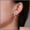 Lustre de lustre de moda Sun Flower Stud Brincho Mticolor Brincos de Crystal Drop Sier Longo Placada de Ear para Senhoras Elegantes Wedd D Dhw1i