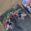 Mäns jeans europeiska och amerikanska style street hip hop hög midja rak överdimensionerade jeans män y2k retro harajuku rock lösa breda benbyxor 230816