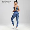 Yoga Outfit NORMOV est Tie Dye Yoga Sets Printing 1/2/3 PCS Gym Set For Women Seamless Leggings Bra Shorts Summer Fitness Outfits 230816