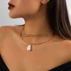 Pendant Necklaces Creative Imitation Pearl Pendant Torques Choker Necklace Women Fashion Statement Punk Smooth Adjustable Chain Jewelry Steampunk J230817