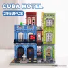 Blocchi Creative City Street View Series MOC Cuba Hotel Architecture Building Building Gem Shop Micro B Model Toys Gift per Kid R230817