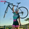 Cycling Jersey Sets MLC Women's Triathlon Short Sleeve Cycling Jersey Sports Suit Skinsuit Mountain Bike Cycling Jumpsuit Sister Team Couple Outfit 230817