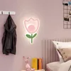 Wandlampe Nordic Cartoon rosa Blumen LED -Lampen Kinderzimmer Mädchen Schlafzimmer Nacht