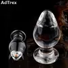 Toys anali grandi tappo di cristallo vagina palla grande pyrex vetro dildo perla anale giocattoli sessuali adulti per donne uomini gay masturbatore hkd230816