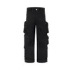 Pantalon homme multi-poches droit Baggy Cargo pantalon pour homme salopette noire Streetwear pantalon décontracté ample surdimensionné