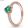 P1L3 Ring 925 Sterling Silver New Fashion Women's Elevated Red Green Blue Pink Heart Lämplig för original Pandora En speciell presentkvinnor