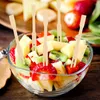 Fourks Supplies Table Volisse Dessert BAMBOO Disposable Bois Fork Fruit Fruit Home Cocktail Cocktail Summer Decor