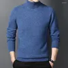 Suéteres masculinos suéter de lã grossa etono de inverno gurtleneck cashmere jumper masculino casual malha de cor sólida pura quente